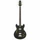 Aria Pro Ii Tab-tr1 Arched Top Hollow Body Electric Bass Guitar, Stained Black