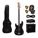 Artist Apb Left Handed Black Electric Bass Guitar With Accessories & Amp