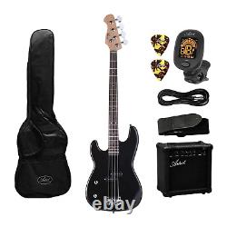 Artist APB Left Handed Black Electric Bass Guitar with Accessories & Amp