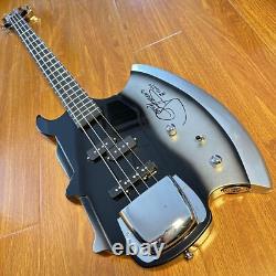 Axe Shape Bass Silver Burst Electric Guitar Black Fretboard Chrome Hardware
