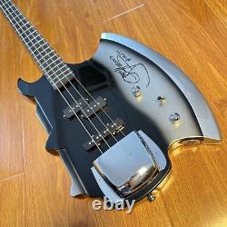 Axe Shape Bass Silver Burst Electric Guitar Black Fretboard Chrome Hardware