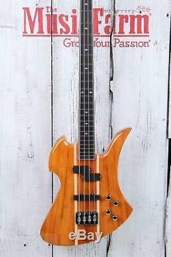 BC Rich Heritage Classic Mockingbird Bass Koa 4 String Electric Bass Guitar