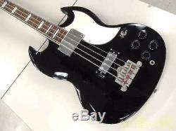 BURNY BEB-65 Electric Bass Guitar SG Black Used from Japan