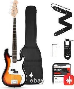 Bass Guitar 4 String Guitars Electric + Gig Bag Strap Cable