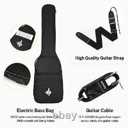 Bass Guitar 4 String Guitars Electric + Gig Bag Strap Cable