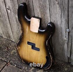 Bass Guitar Body Heavy Relic PB Style Tobacco Sunburst on Swamp Ash Nitro