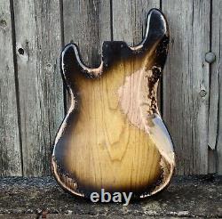 Bass Guitar Body Heavy Relic PB Style Tobacco Sunburst on Swamp Ash Nitro