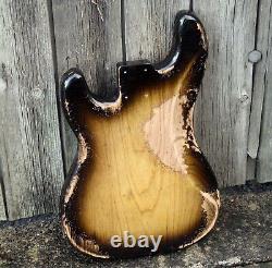 Bass Guitar Body Heavy Relic PB Style Tobacco Sunburst on Swamp Ash Nitro