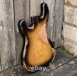 Bass Guitar Body Heavy Relic PB Style Tobacco Sunburst on Swamp Ash Nitro