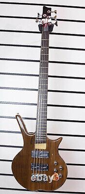 Bass Guitar Electric 5 String Shine SB205NA Walnut Top Maple Body Active Y-30