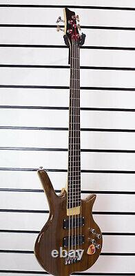 Bass Guitar Electric 5 String Shine SB205NA Walnut Top Maple Body Active Y-30
