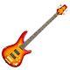 Bass Guitar Electric Shine 4 String Sb614 Soapbar Pickups Maple Top Active Y31