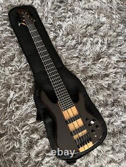 Bass Guitar Mazeti WHTB 6 String With Fender Gig Bag, Leather Strap And Stand