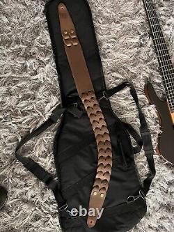 Bass Guitar Mazeti WHTB 6 String With Fender Gig Bag, Leather Strap And Stand