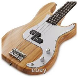Beginners Bass Guitar with Gig Bag & Cable LA by Gear4music Natural