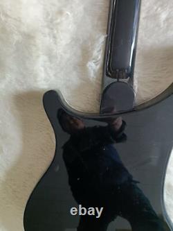 Black 4-string bass electric guitar mahogany body chrome hardware, 6 strings