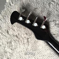 Black Electric Bass Guitar 4 String White Hardware Digital Black Fingerboard