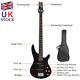 Black Gib Electric Bass Guitar 4 String Full Size Withcarry Bag Strap And Amp Wire