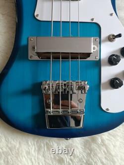 Blue 4-string bass guitar rosewood fingerboard and chrome hardware, 22 frets