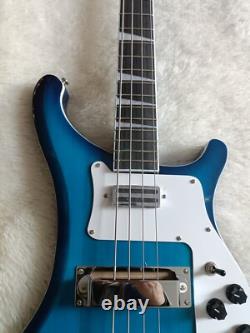 Blue 4-string bass guitar rosewood fingerboard and chrome hardware, 22 frets
