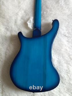 Blue 4-string bass guitar rosewood fingerboard and chrome hardware, 22 frets