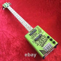 Bohemian Oil Can Short Scale Bass Guitar with Limeade Graphics