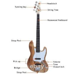 Burlywood 4 String Electric GJazz Bass Guitar with Bag Pick Wire Wrench Tool UK