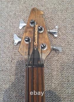 Burnt blowtorched bass guitar unique 4 string custom active fretless
