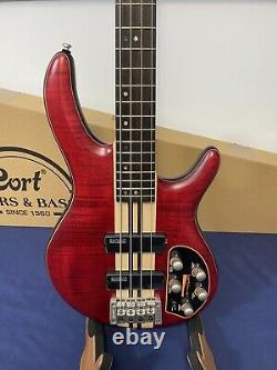 CORT A4 Plus FMMH OPBC 4 String Bass finished in Open Pore Black Cherry