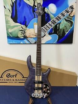 CORT A4 Plus FMMH OPLB 4 String Bass finished in Black Blue