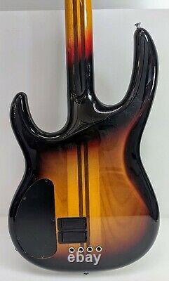 Carvin LB70 Classic Sunburst on Quilted Maple 4 String Fretless Bass Guitar USA