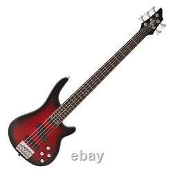 Chicago 5 String Bass Guitar by Gear4music Trans Red