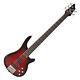 Chicago 5 String Bass Guitar By Gear4music Trans Red