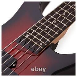 Chicago 5 String Bass Guitar by Gear4music Trans Red