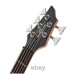 Chicago 5 String Bass Guitar by Gear4music Trans Red