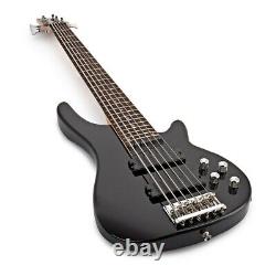 Chicago 6 String Bass Guitar by Gear4music Black
