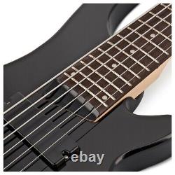 Chicago 6 String Bass Guitar by Gear4music Black