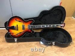 Chowny CHB-1 Long Scale Tobacco Sunburst Semi Hollow Body Bass Guitar