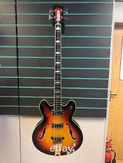 Chowny CHB-1 Long Scale Tobacco Sunburst Semi Hollow Body Bass Guitar