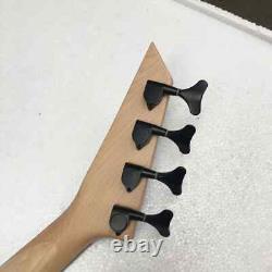 Cool electric bass with black fretboard and blue lights