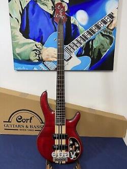 Cort A4 Plus FMMH OPBC 4 String Bass finished in Open Pore Black Cherry