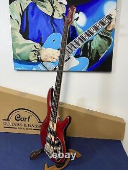 Cort A4 Plus FMMH OPBC 4 String Bass finished in Open Pore Black Cherry