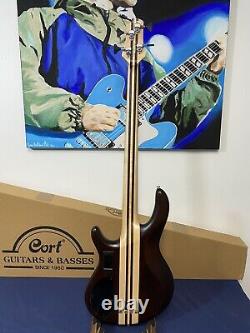 Cort A4 Plus FMMH OPBC 4 String Bass finished in Open Pore Black Cherry