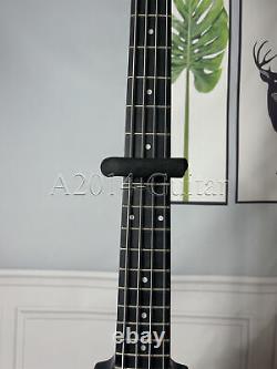 Custom 4 String Electric Bass Guitar Black Color Mahogany Body&Neck Chrome Part