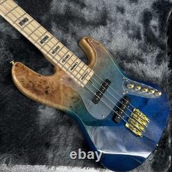 Custom 4-string bass electric guitar with maple fingerboard, mahogany body
