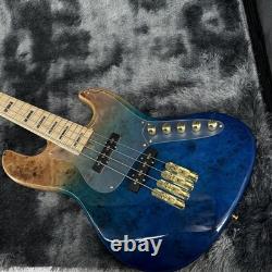 Custom 4-string bass electric guitar with maple fingerboard, mahogany body