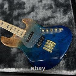Custom 4-string bass electric guitar with maple fingerboard, mahogany body