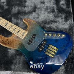Custom 4-string bass electric guitar with maple fingerboard, mahogany body