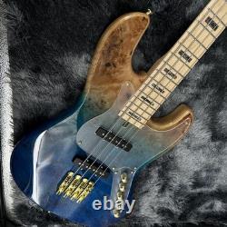 Custom 4-string bass electric guitar with maple fingerboard, mahogany body