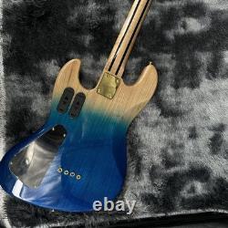 Custom 4-string bass electric guitar with maple fingerboard, mahogany body